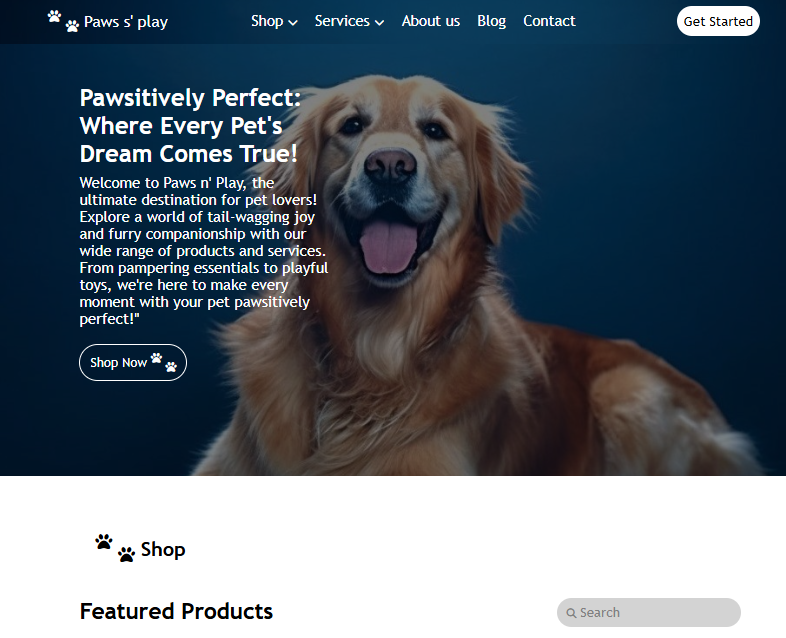 Animal Landing Page